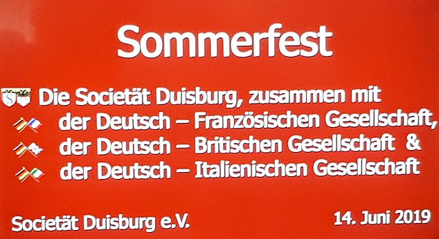 Gesellschaftsbergreifendes Sommerfest Societt Duisburg