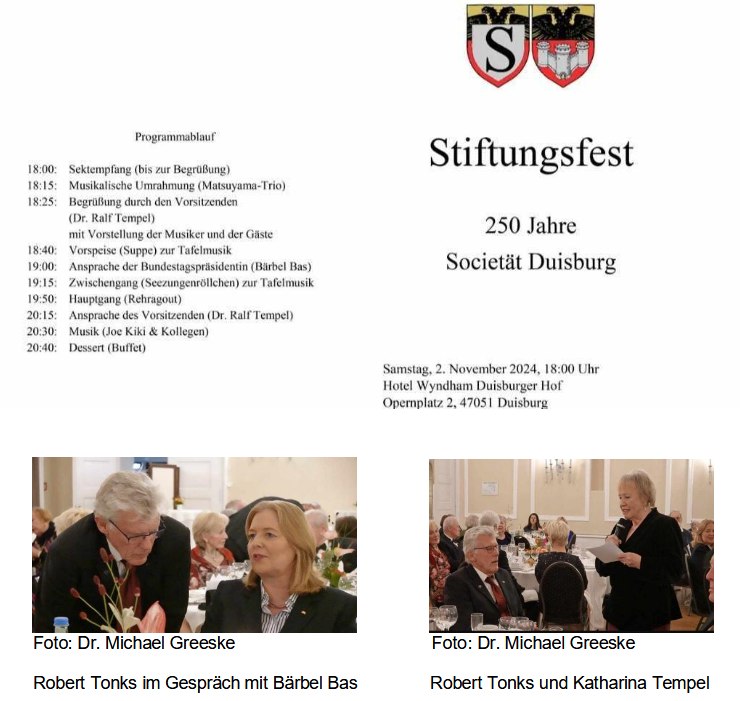 Stiftungsfest - 250 Jahre Societät Duisburg